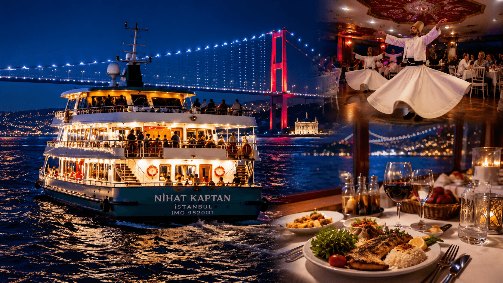 Bosphorus dinner cruise and Turkish night show in Istanbul